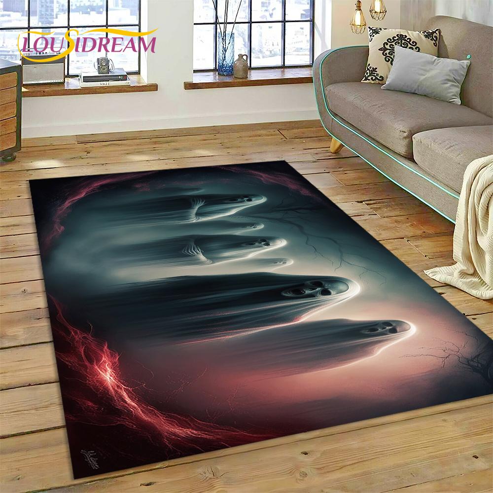 Стиль Готический Ужас Персонаж Череп Призрак Дух Ковер для Спальни Гостиной Дома Украшение Дивана, Декор Коврик для Пола