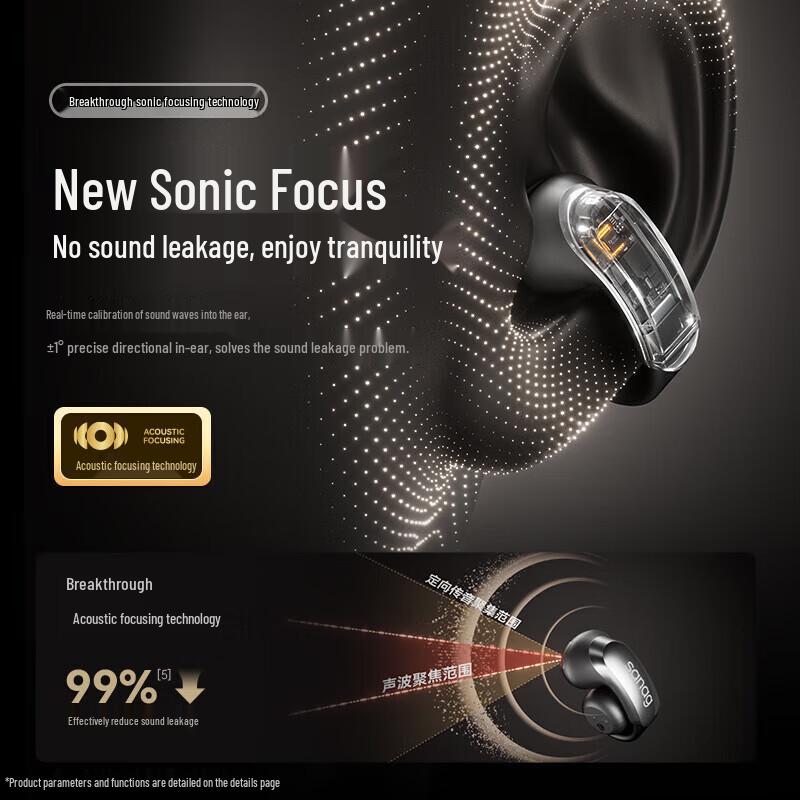 SANAG Open-Ear Bone Conduction Bluetooth Clip-On Earphones