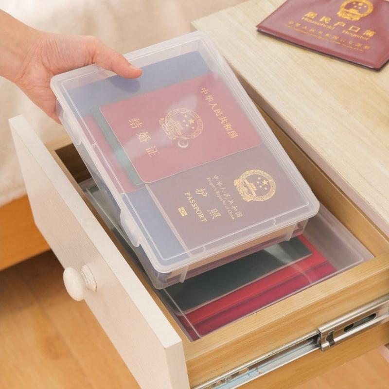 Пластиковый ящик для хранения файлов, прозрачный квадратный ящик для хранения, ящик-органайзер формата А4, настольный пыленепроницаемый ящик для хранения