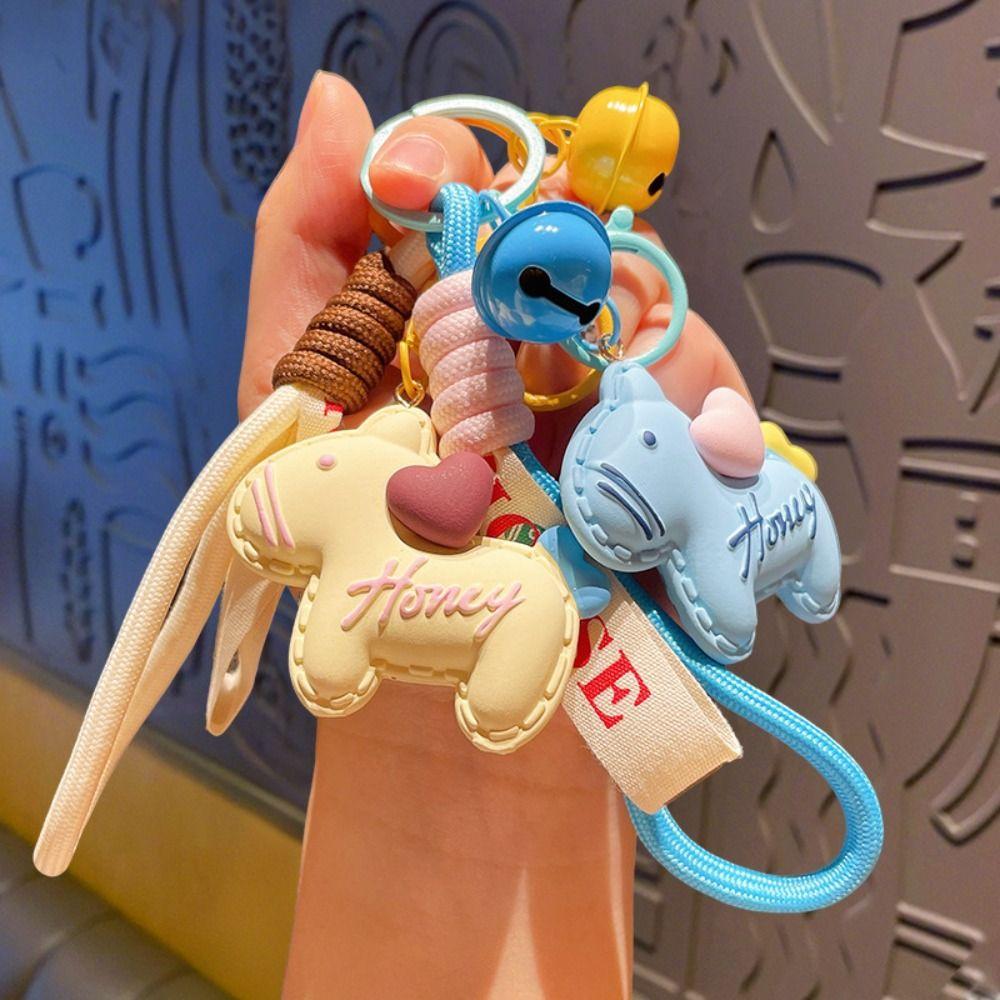 Candy Color Pony Resin Keychain Cute Design Horse Pendants Zodiac Pony Doll Keychain Accessory