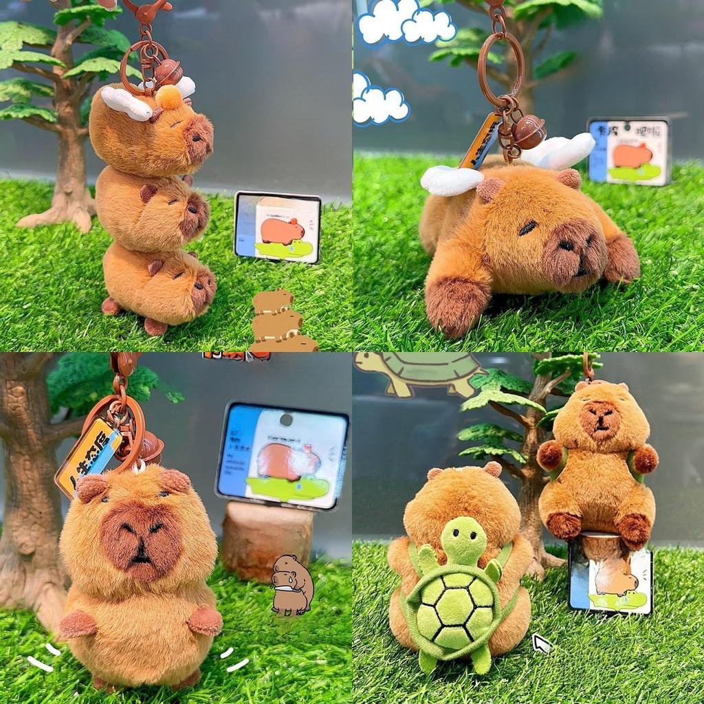 Wings With Capybara Plush Keychain Animal Pendant Cartoon Toy Doll Gift Kids