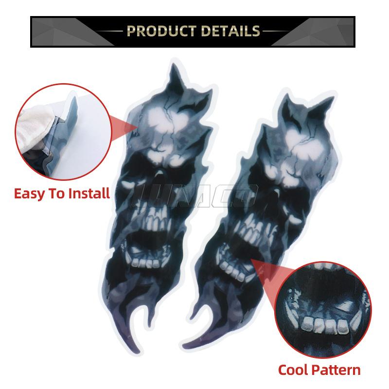 1 пара мотоциклетных передних вилок, наклейка с черепом, универсальная наклейка с изображением зомби, водонепроницаемая для Harley Honda Yamaha Kawasaki Suzuki