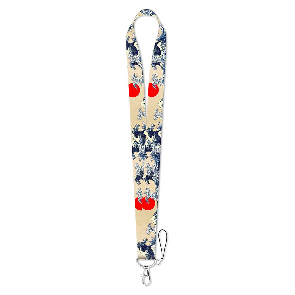 Японские волны держатель удостоверения личности шнурки для ключей шейный ремешок для карты значок спортзал телефон ремни брелок брелок аксессуары подарок