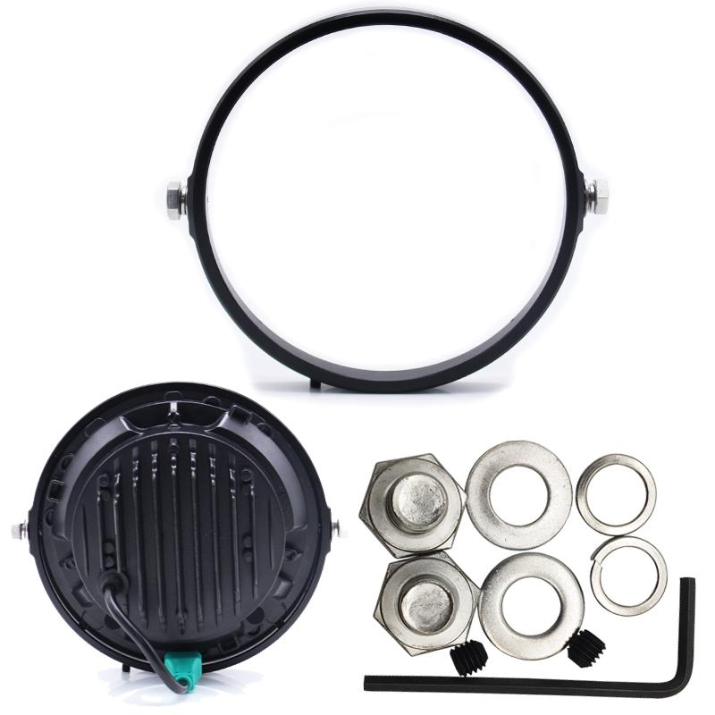 Universal 5.75 Inch Aluminum Round Headlight Housing Headlamp Trim Ring Mount Bracket Motorcycles