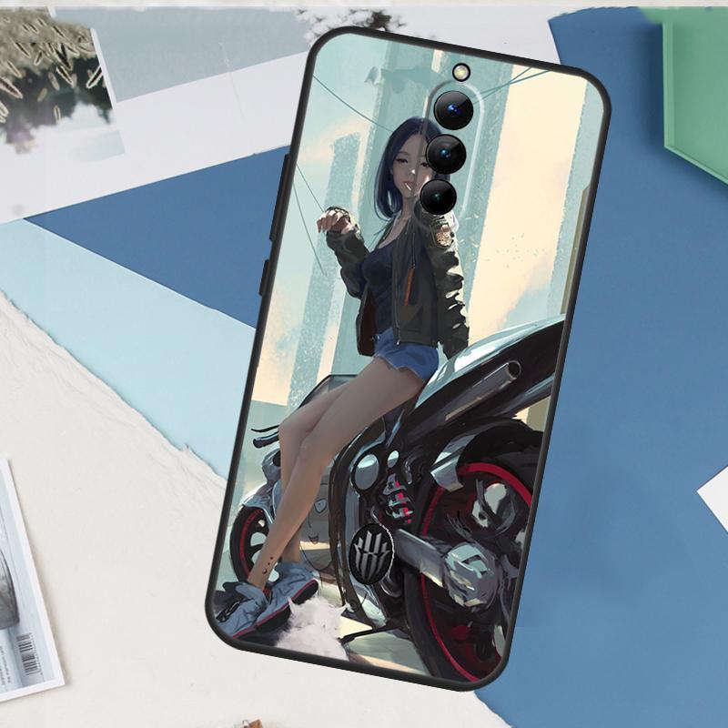 Чехол с девушкой-мотоциклисткой в стиле аниме для ZTE Nubia Red Magic 8S 9S 10S 10 9 8 11 Pro Plus 6 7 6S 7S Pro 5G 6R 10 Air