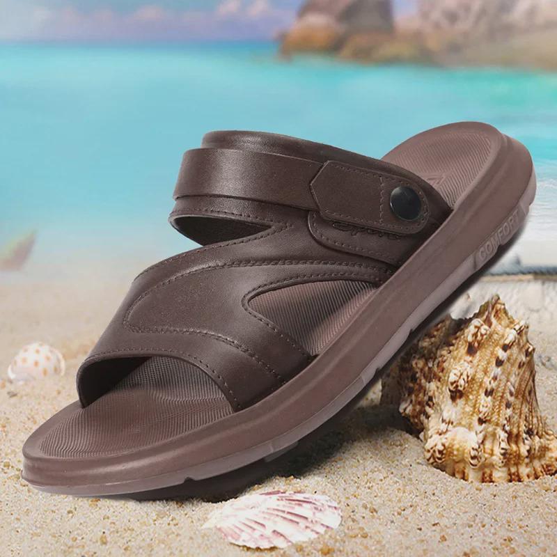 Men's Dual-Use One-Piece Sandals & Slippers - Trendy Summer Style Dad Shoes