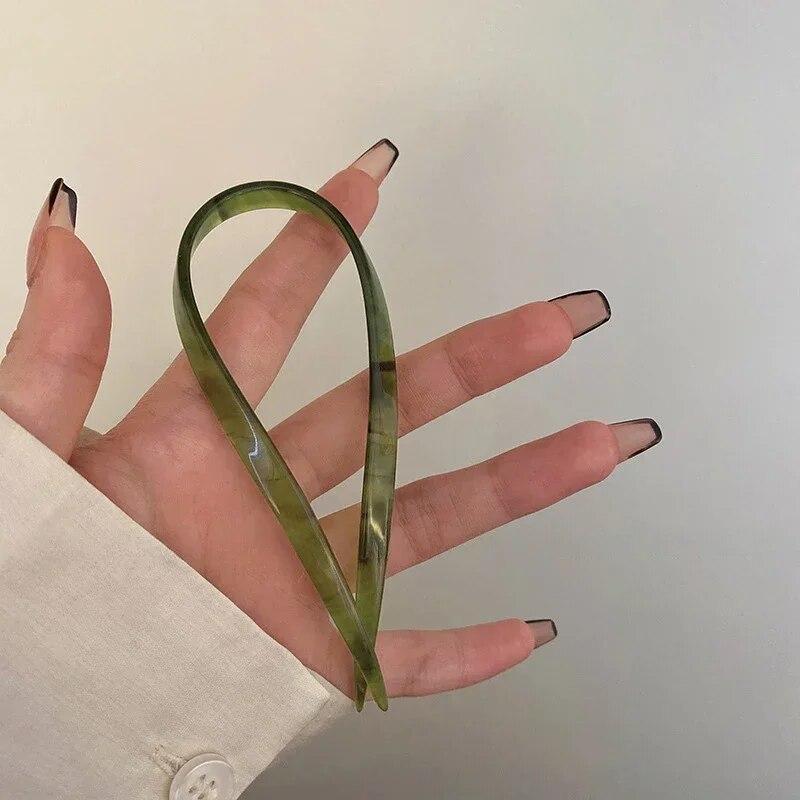 Корейская простая палочка для волос, леопардовые ретро палочки для волос, элегантные ацетатные U-образные женские заколки для волос, заколки для волос, аксессуары для укладки волос