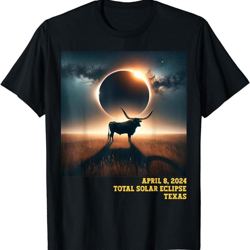 Texas Total Solar Eclipse 2024 Commemorative Astronomical T Shirt