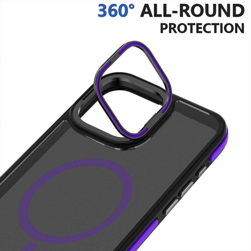 Чехол Magsafe Magnet Wireless Charging Case для iPhone 16 Pro Max 15 14 13 12 11 с металлическим держателем, жесткой защитой, подставкой для камеры, противоударным защитным чехлом