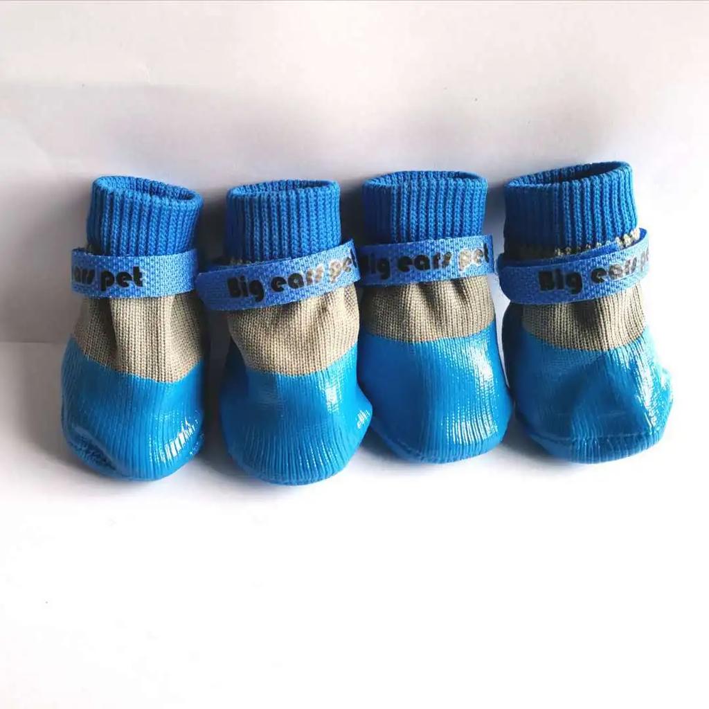 4 шт. Зимняя обувь для собак Водонепроницаемые милые ботинки для щенков Уличная прогулочная теплая обувь для собак Снежная обувь для маленькой собаки Чихуахуа Защита лап питомца