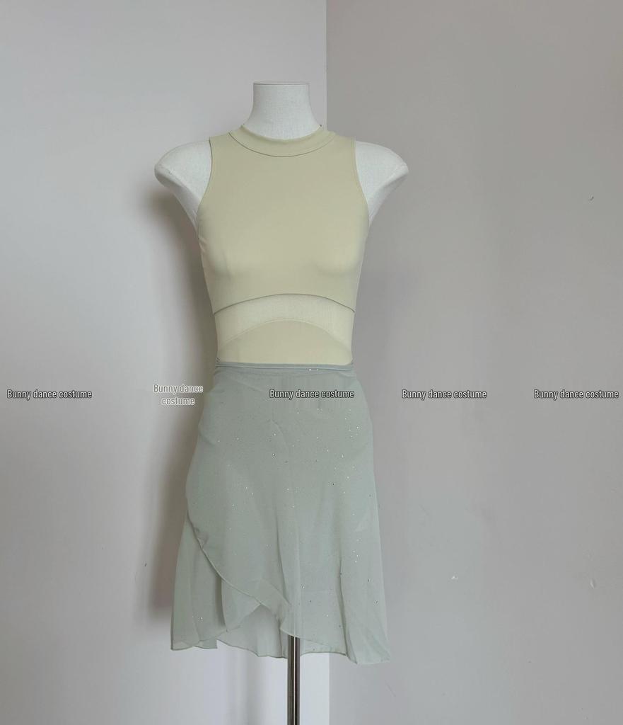 Женский балетный купальник-ханбок с подкладкой для танцев, экзаменов по искусству, йоги и выступлений.