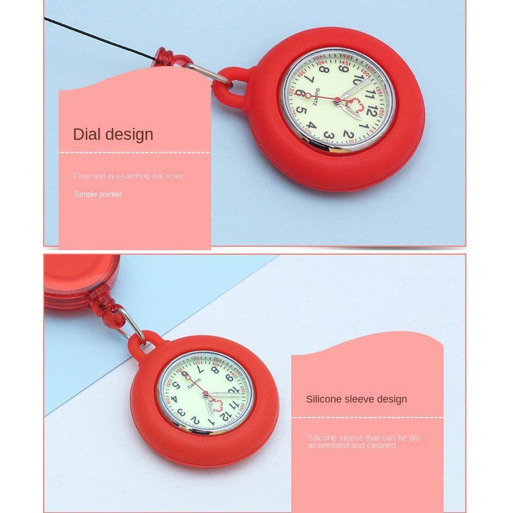 Silicone Pocket Watch Clip-on Doctor Hanging Luminous Fob Watch Nurse