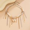 Metal Chain Love Heart Pendant Choker Trendy Goth Style Necklace Multilayer Tassel Necklace  Lady