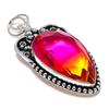 Bi-Color Tourmaline Gemstone Handmade 925 Sterling Silver Pendant 2.56" A5U81