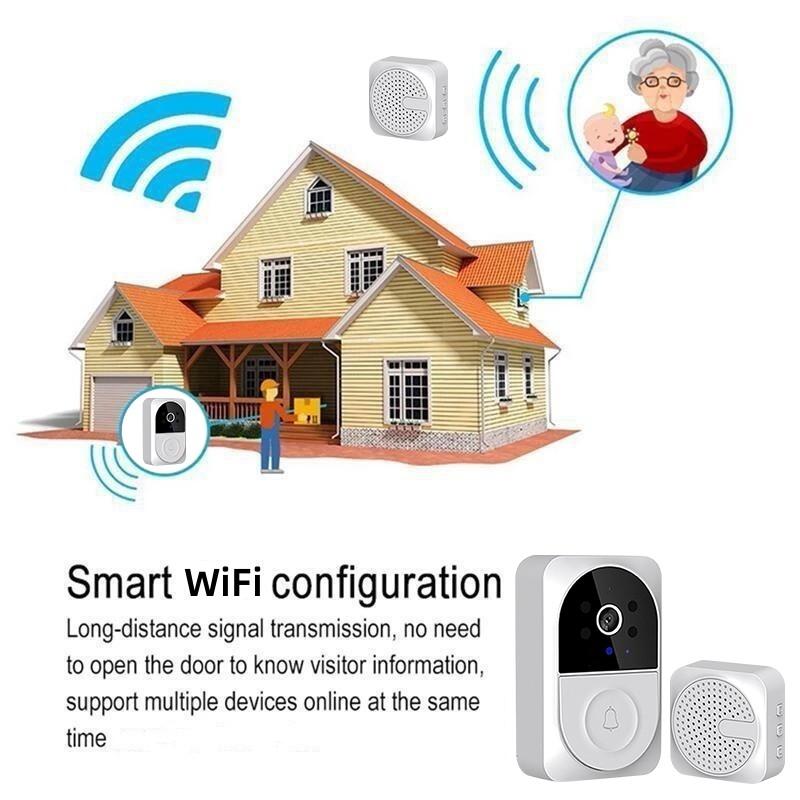 Умный беспроводной Wi-Fi видео дверной звонок телефон дверное кольцо домофон камера безопасности звонок