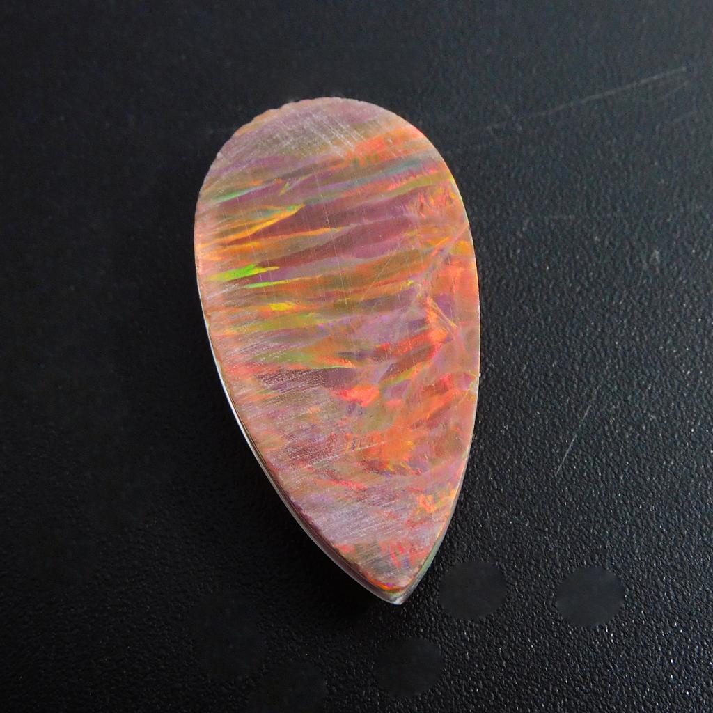 Boulder Opal Lab Created 12.10 Ct Pear Certified Beautiful Loose Gemstone