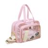 Elivo Pool Bag with Shoe Separate Storage Large Swimsuit Spa Hot Spring Transparent Transparent Storage Pink Compartment, & Wet/Dry Separation,