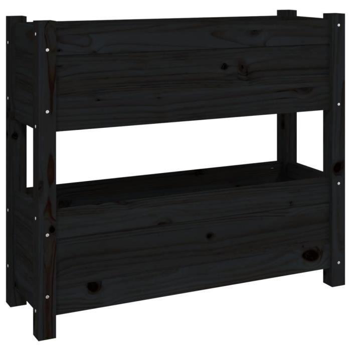 VidaXL Planter Black 77x25x66 Cm Solid Pine Wood 823945