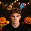 Festive Halloween Decoration Headband for Kids Adults, Glitter Pumpkin Bat Ghost Adjustable Hairband Skull Hair Accessories Cosplay Dress Up