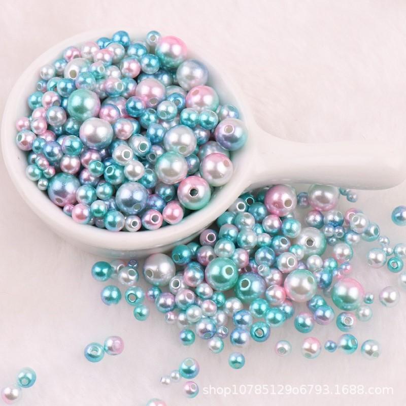 Градиентный жемчуг-русалка, бусины разных размеров, искусственный жемчуг с отверстием для ювелирных изделий своими руками, браслетов