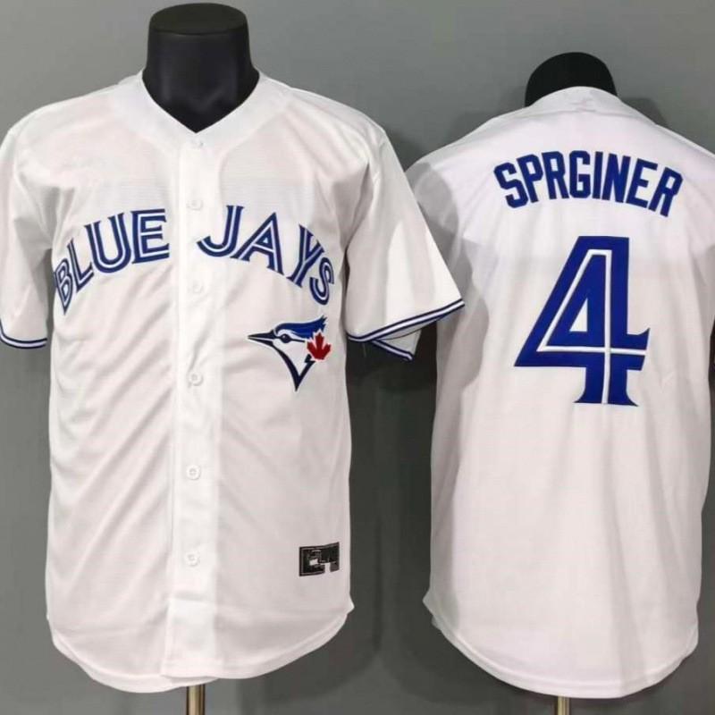Mens Womens Toronto Blue Jays 4 George Springer Embroidered Baseball Jersey Style Cap