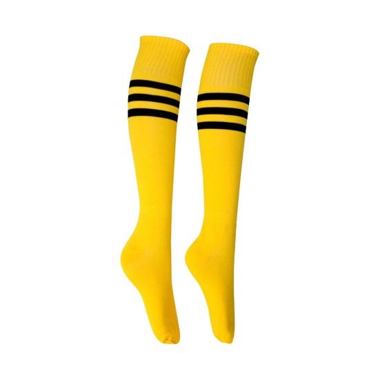1 пара носков средней длины, полосатые, нескользящие, высокоэластичные, впитывающие пот, футбольные чулки для болельщиков, детские гольфы, спортивные носки для школьных игр