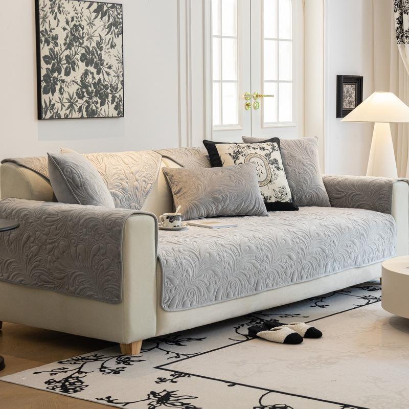 Cream Wind Sofa Cushion, Universal In All Seasons, Non-Slip Seat Cushion, French Retro Plush Sofa Cover, Cover Towel, Winter Cloth