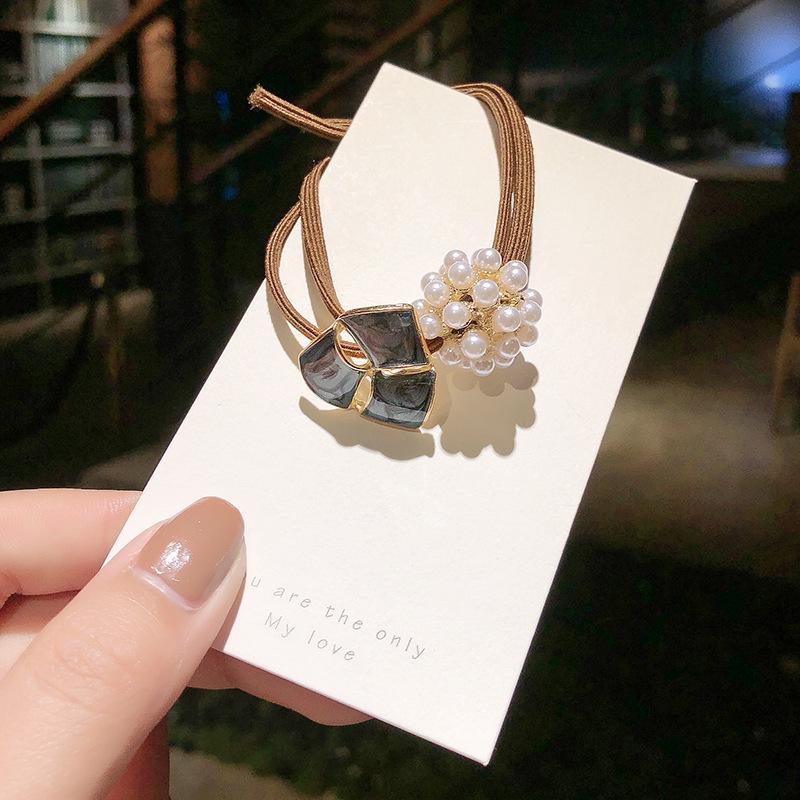 Изысканная резинка для волос с четырехлистным клевером из стразов - Высокоэластичная резинка для хвостика