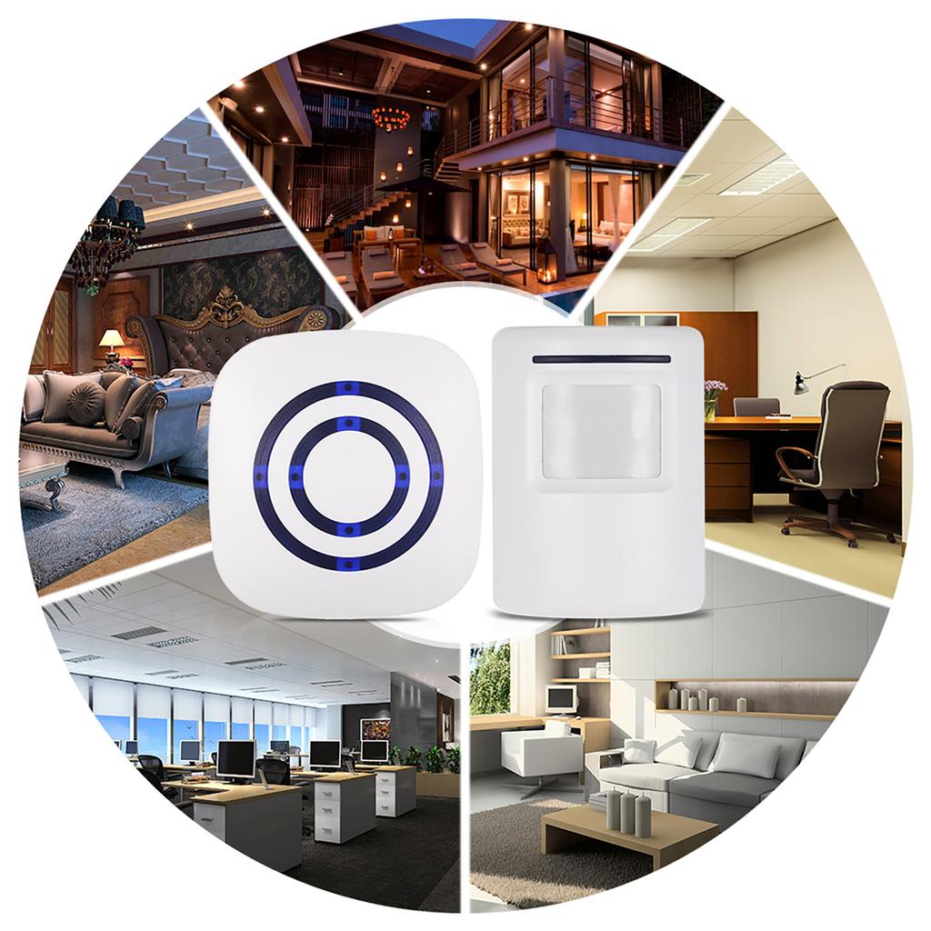 Беспроводной дверной звонок с датчиком движения PIR, 38 звонков, регулировка громкости, длинный диапазон передачи