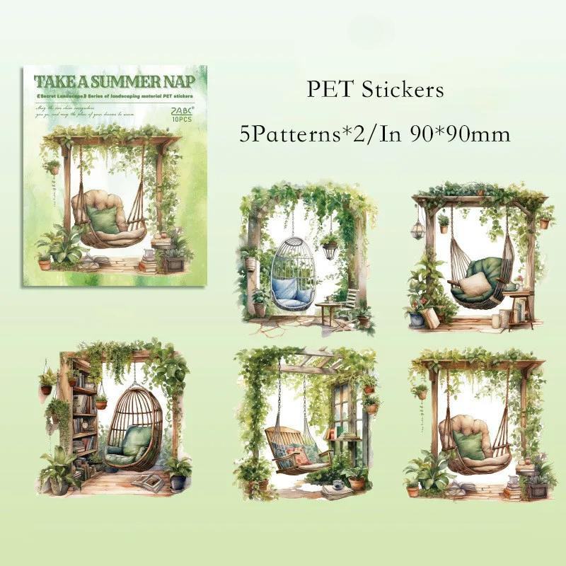 10 шт./упак. Цветочные наклейки на окна из ПЭТ-пластика, светящиеся ракушки, сделай сам, скрапбукинг, коллаж, канцелярские принадлежности, эстетика, наклейки для декора