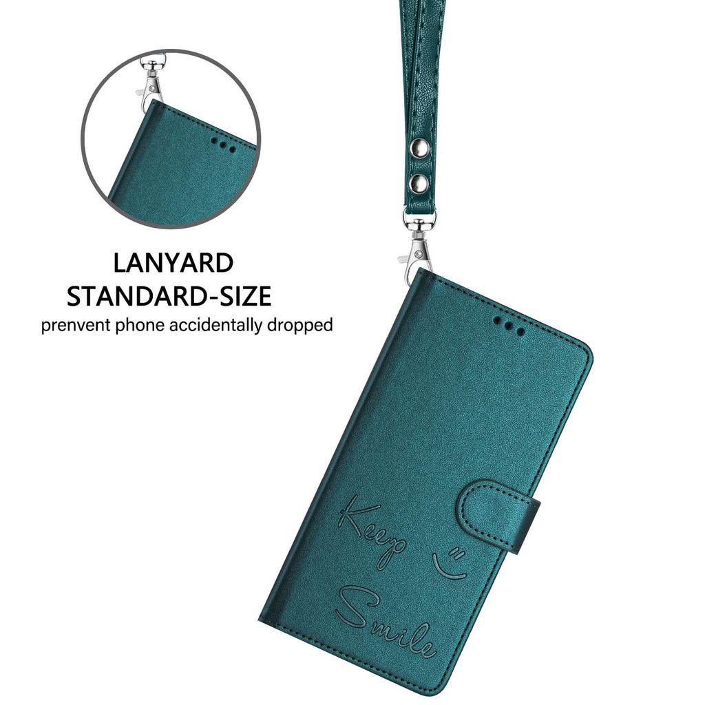 Leather Wallet Flip Case For Doogee N55 Plus N60 Pro Note 58 59 56 56x Keep Smile Embossed Design with Wrist Strap
