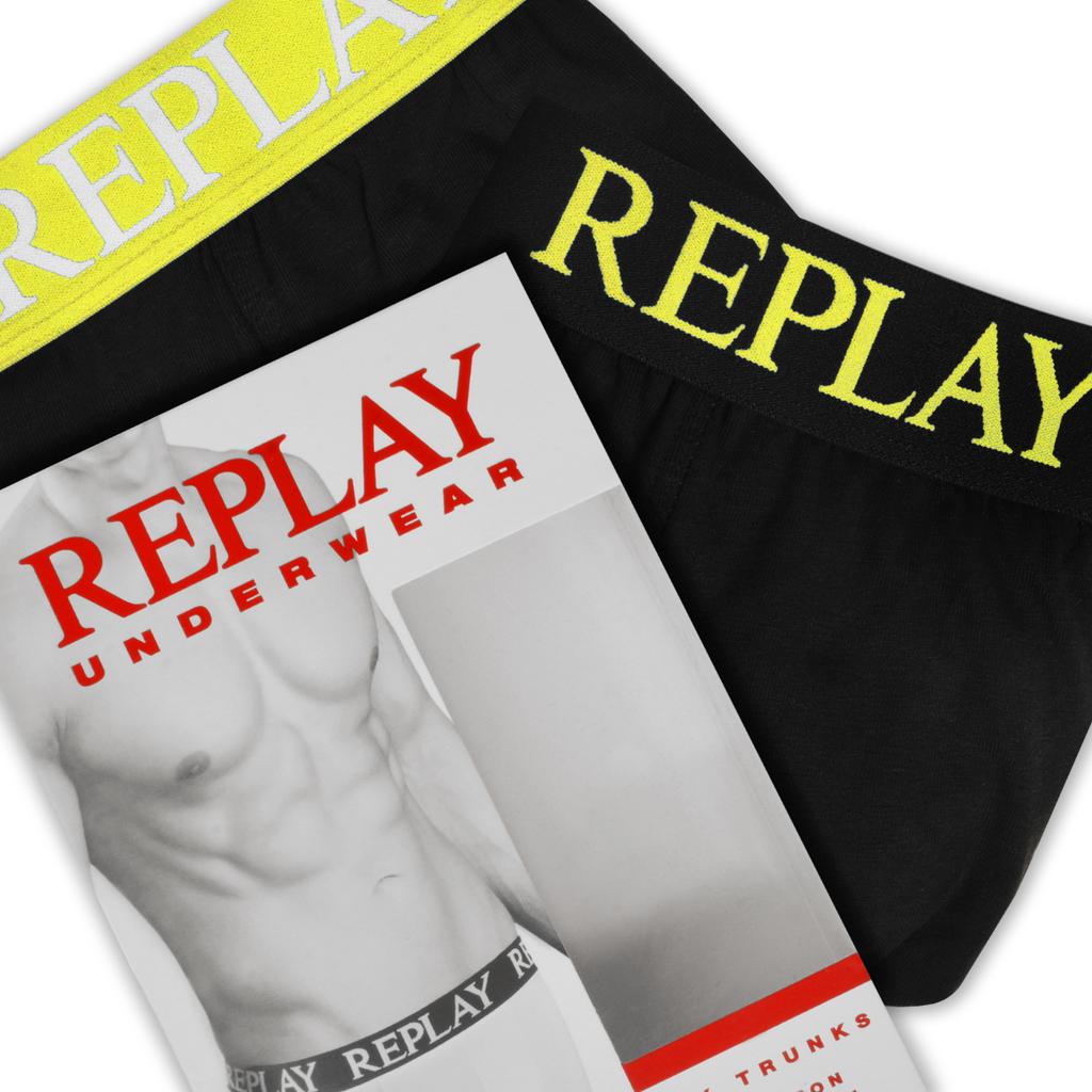 Replay Черный Неон Мужские Боксеры Логотип Набор 2 Штуки