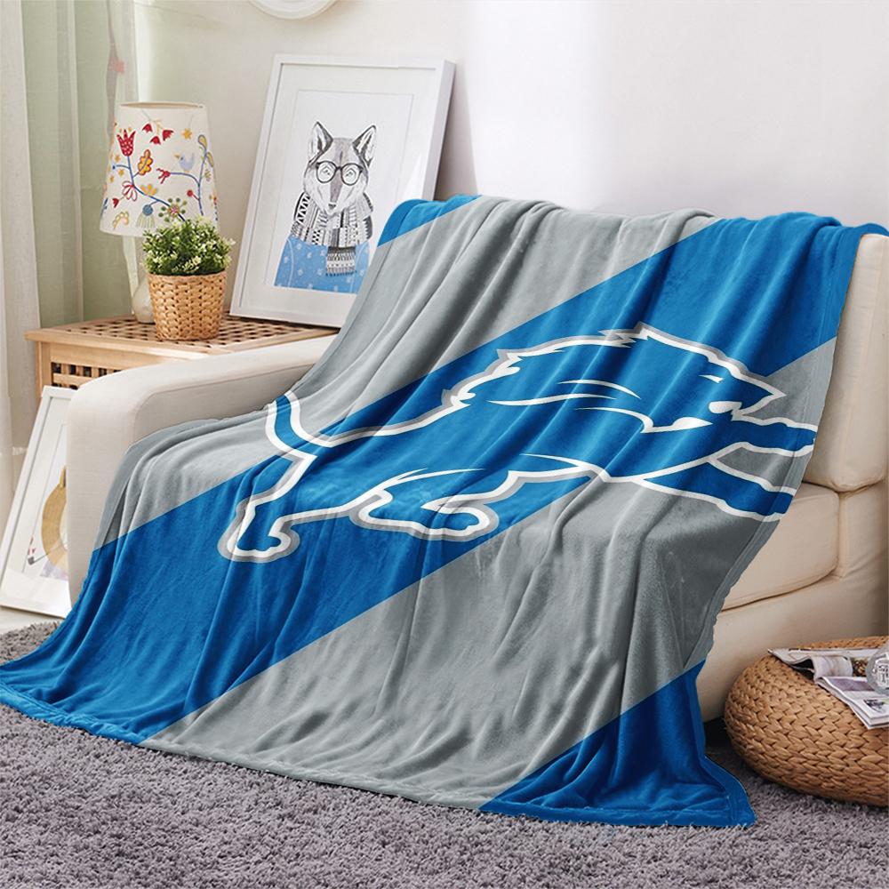 Detroit Lions Print Flannel Blanket, High quality Comfortable for All Seasons, Home Decor, Warmth and Comfort, Perfect for Christmas Gifts