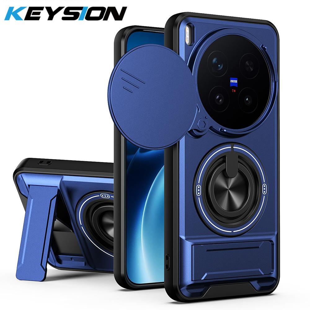 KEYSION Магнитный чехол для телефона VIVO X300 Pro 5G с защитой выдвижной камеры, подставкой-кольцом, противоударный чехол для VIVO X300