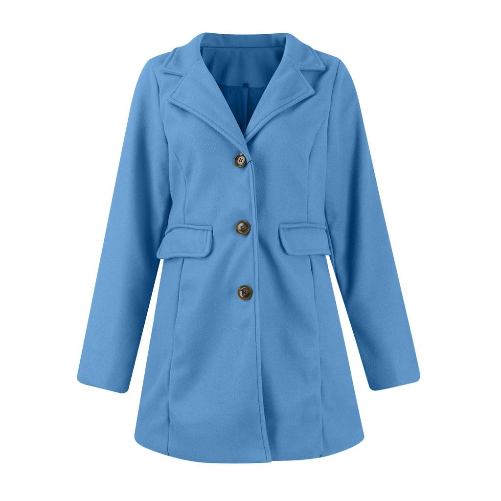 Женское шерстяное пальто осень-зима кардиган однобортный пиджак