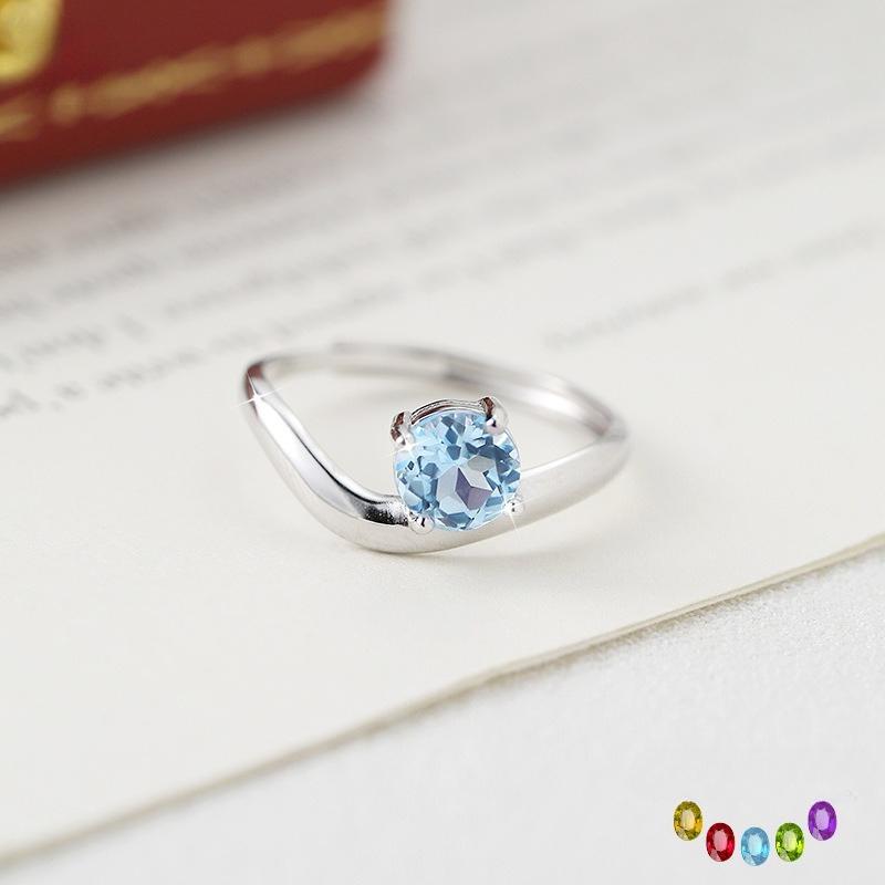 Серебряное кольцо S925 для женщин, натуральный кристалл/топаз/гранат/оливин, регулируемое, ювелирный подарок