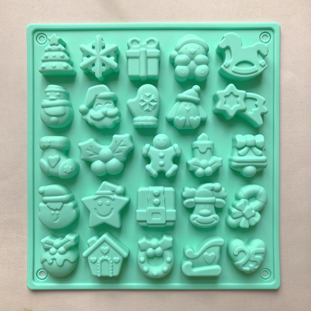 Christmas-themed silicone chocolate mold, made of food-grade silicone,featuring a variety of Christmas-themed molds, suitable for making chocolate
