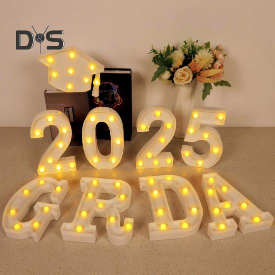 Выпускные светящиеся буквы 2025 года Выпускные светодиодные буквы Знаки Поздравления Выпускной вечер принадлежности для детского сада Дошкольное учреждение Средняя школа колледж