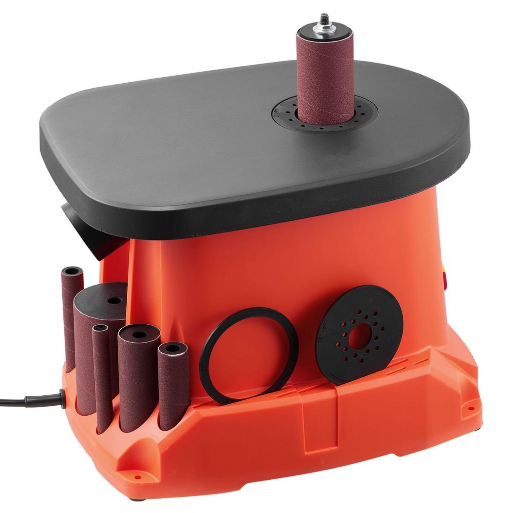 Oscillating Spindle Sander, 2000RPM Benchtop Spindle Sander with 6 Sleeves (12.776.2 mm), 16mm Stroke & 397 x 295 mm Cast Iron Table for Furniture