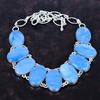 Owyhee Blue Opal Necklace 925 Sterling Silver Necklace Genuine Gemstone Jewelry Adjustable Chain Necklace Engagement Gifts Handmade Necklace