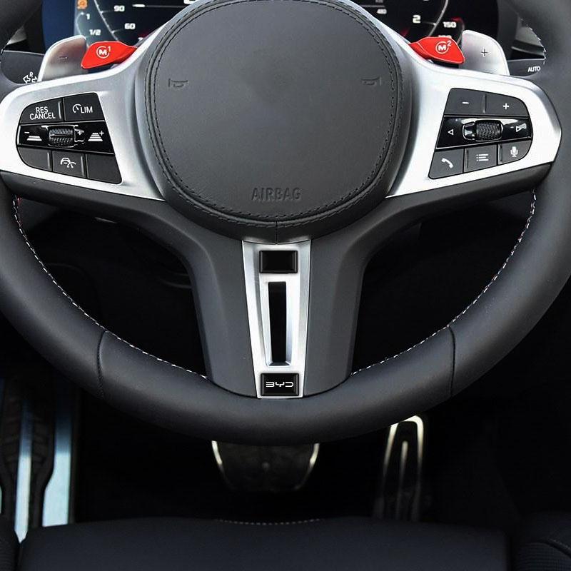 2/5/10Pcs Carbon Fiber Steering Wheel Car Emblem 3D Stickers For BYD All Model S6 S7 S8 F3 F6 F0 M6 G3 G5 G7 E6 L3 Car Styling