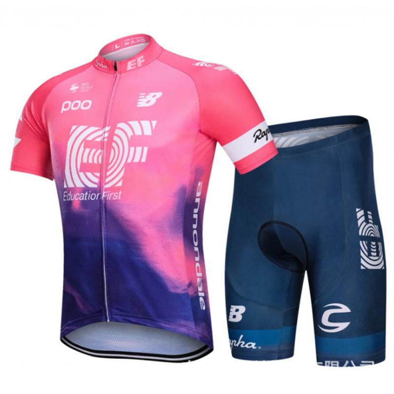 Mens Cycling Jersey Bib Shorts Set Breathable Road Bike Outfit With Gel Pad