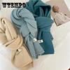 Scarf Female Winter Korean Fashion Solid Color Woven Scarf Thick Warm Wool Couple Scarf Shawl