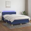 VidaXL Slat Bed Base with Mattress and LED, Upholstered Bed, Double Bed, Adult Bedroom Interior Bed, 3133715