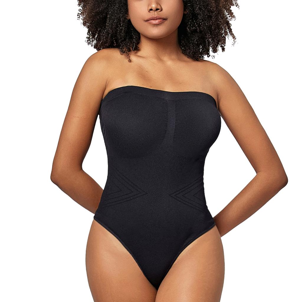 Утягивающее боди без бретелек для женщин, утягивающее боди, цельный комбинезон, бесшовные стринги, утягивающее боди со съемными бретелями