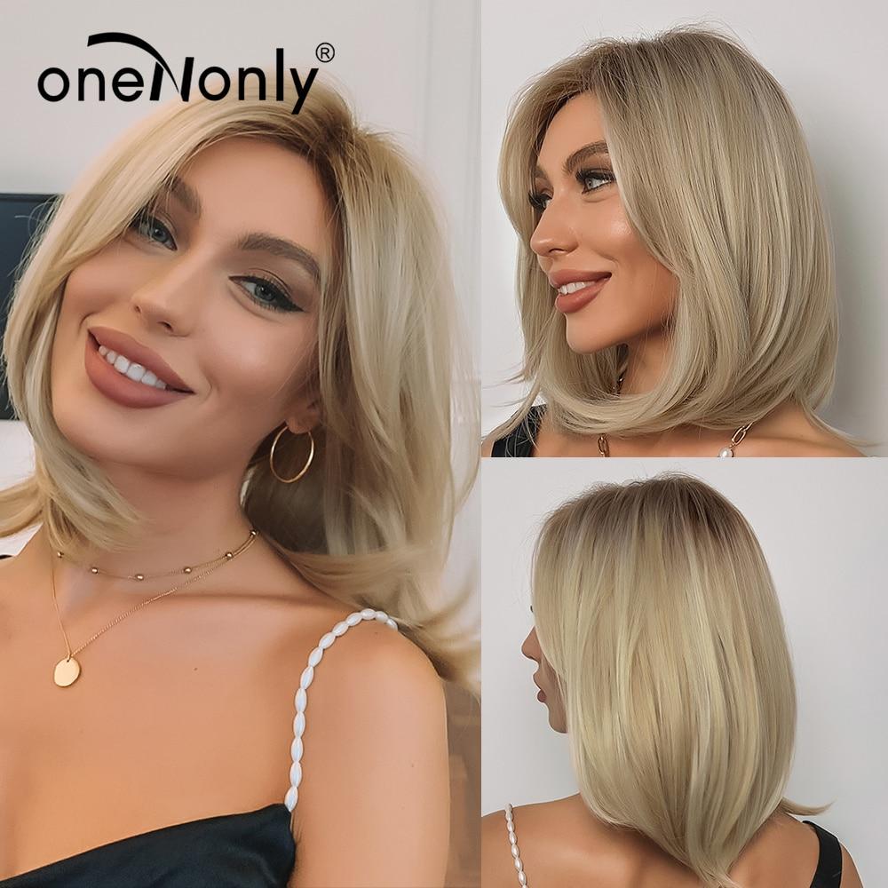 Brown Wig Bob Synthetic Wigs for Women Daliy Lolita Party Natural Wigs High Temperature Hair