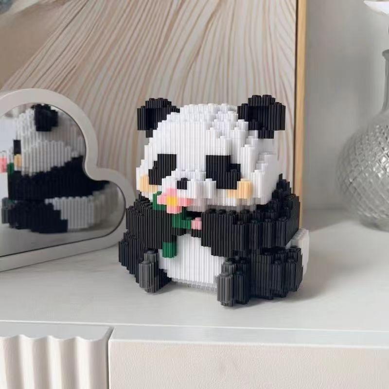 Non-Toxic 89-1023-Piece Cute Panda Building Block Set - Desktop Accessories - Advanced Color Scheme - Valentine'S Day Thanksgiving Halloween Christmas