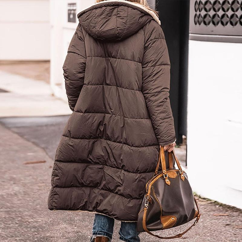 Женская зимняя модная одежда 2024 года, большие теплые длинные флисовые пальто, куртка из овечьей шерсти с обеих сторон