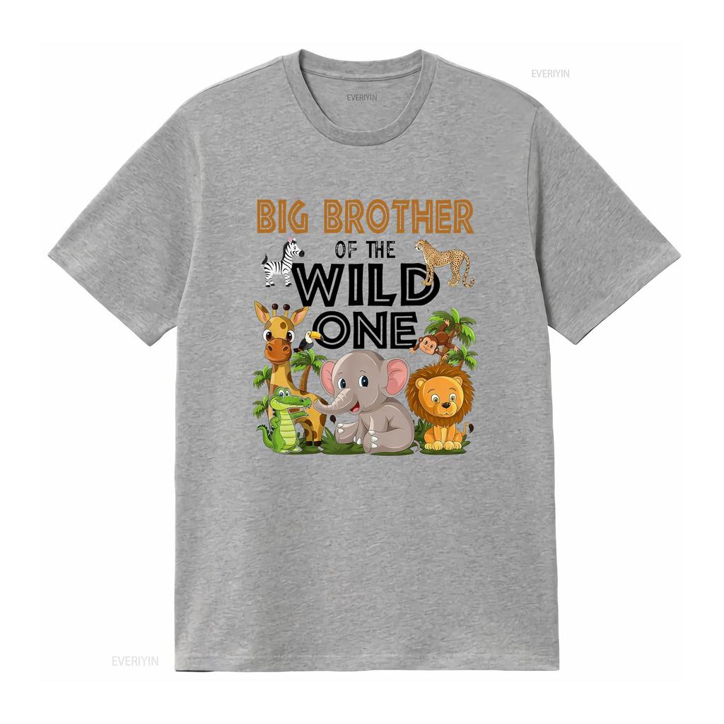 Big Brother Of The Wild One Birthday 1st Safari Jungle Famil T Shirt Vintage Washed Fashion Soft Stylish Slightly Stretched