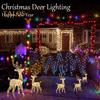 Рождественские светящиеся олени, светящиеся пластиковые олени со светодиодными лампами для внутреннего и наружного праздничного показа